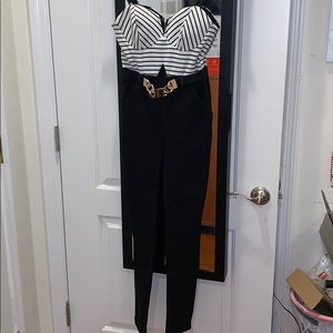 black and white jumpsuit